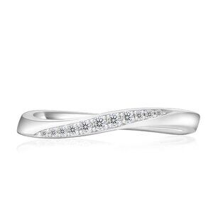 Iced Jewelry Minimalist Ring, Plated White Gold, Moissanite, Pave or Infinity